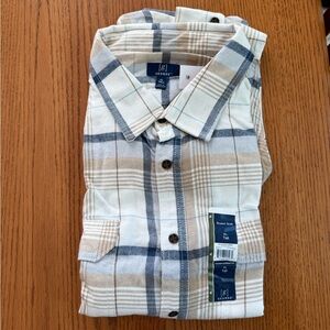 George Men's Beige and Blue Plaid Shirt